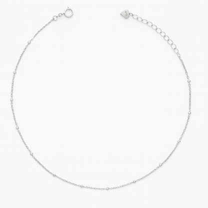 Elegant Silver Minimal Beads Anklet for Women & Girls | Dainty Daily Wear Adjustable Chain Anklet
