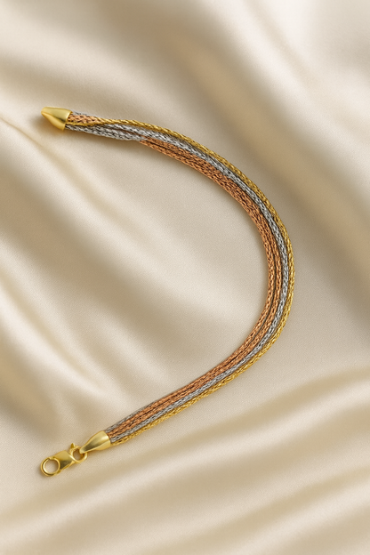 Elegant Tri Color Multi Layer Rope Anklet for Women & Girls | Daily Wear Adjustable Comfort Fit Anklet