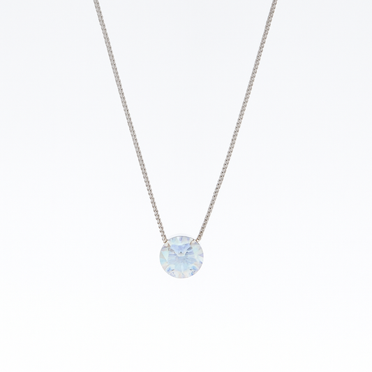 Silver Moonstone Solitaire Necklace for Women – Minimal & Elegant