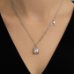 Minimal Lock Pendant Necklace with CZ Stone in White Gold Finish