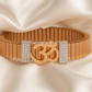 Premium Om Designer Men’s Bracelet Rose-Gold Ceramic Stretch Band with CZ Studded Side Detailing