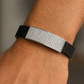 Premium Men’s Silver CZ Plate Bracelet Black Ceramic Stretch Band Luxury Designer Style