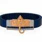 Premium Ganesh Designer Men’s Bracelet Rose-Gold Ceramic Stretch Band with CZ Embellished Detailing