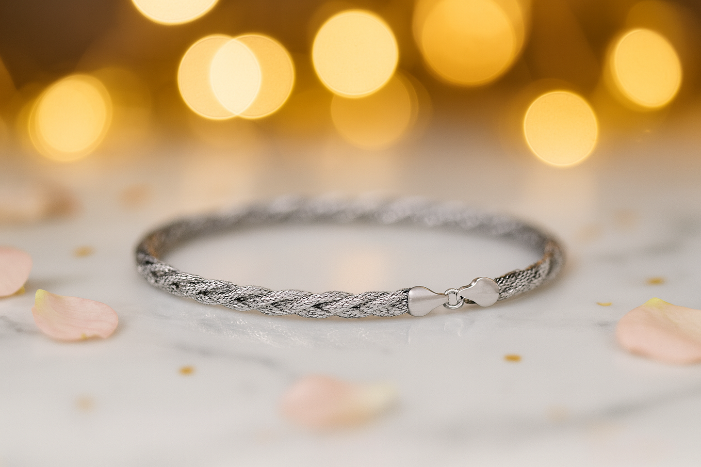 Elegant Silver Braided Rope Anklet for Women & Girls | Minimal Textured Daily Wear Adjustable Ankle Bracelet