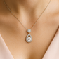 Teardrop Double Zircon Pendant Necklace for Women 925 Silver Finish Elegant Party and Wedding Wear Chain