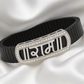 Premium Ram Name Men’s Bracelet Blue Ceramic Stretch Band with Rose Gold CZ Frame