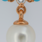 Rose Gold Pearl Pendant Necklace with Blue Beads for Women