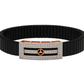 Premium Mercedes Logo Men’s Bracelet Full CZ Rose Gold Plate with Black Ceramic Stretch Band