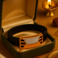 Premium Men’s Bracelet Black Ceramic Stretch Band with Silver CZ Designer Plate
