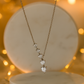 Elegant Heart Drop Necklace with CZ Stones in White Gold Finish