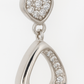 Modern Drop Pendant Necklace White Gold Finish with CZ Cluster Design