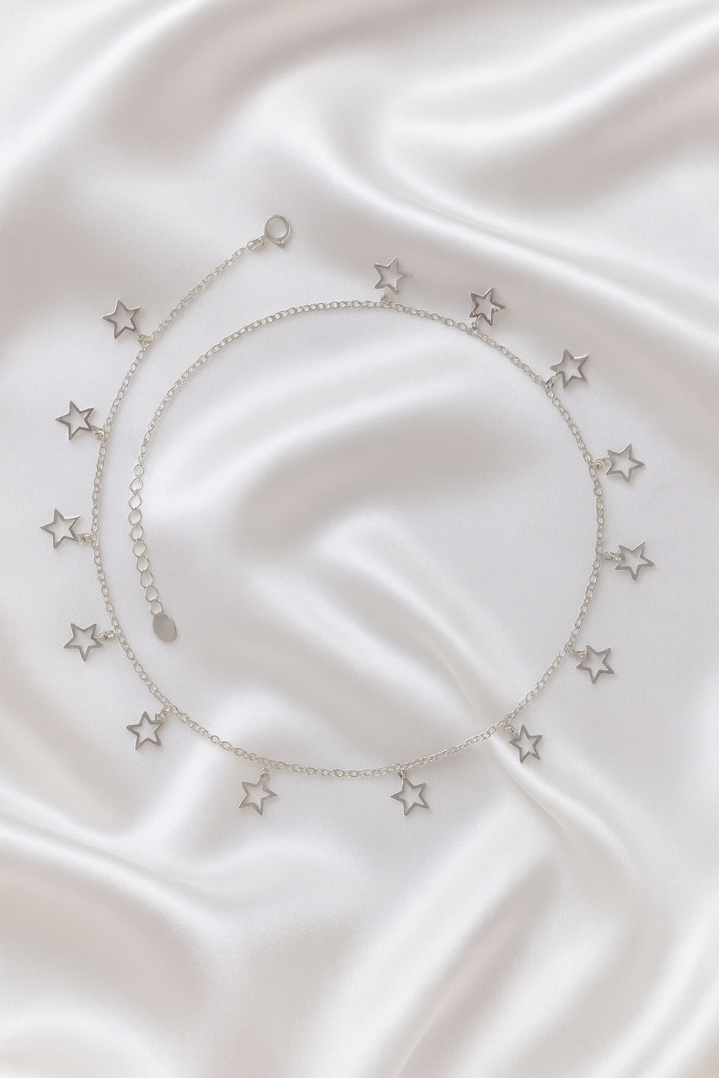 Elegant Silver Star Charm Anklet for Women & Girls | Dainty Celestial Daily Wear Adjustable Chain Anklet