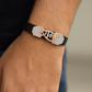 Premium Shubh Men’s Bracelet Black Ceramic Stretch Band with Rose Gold CZ Plate