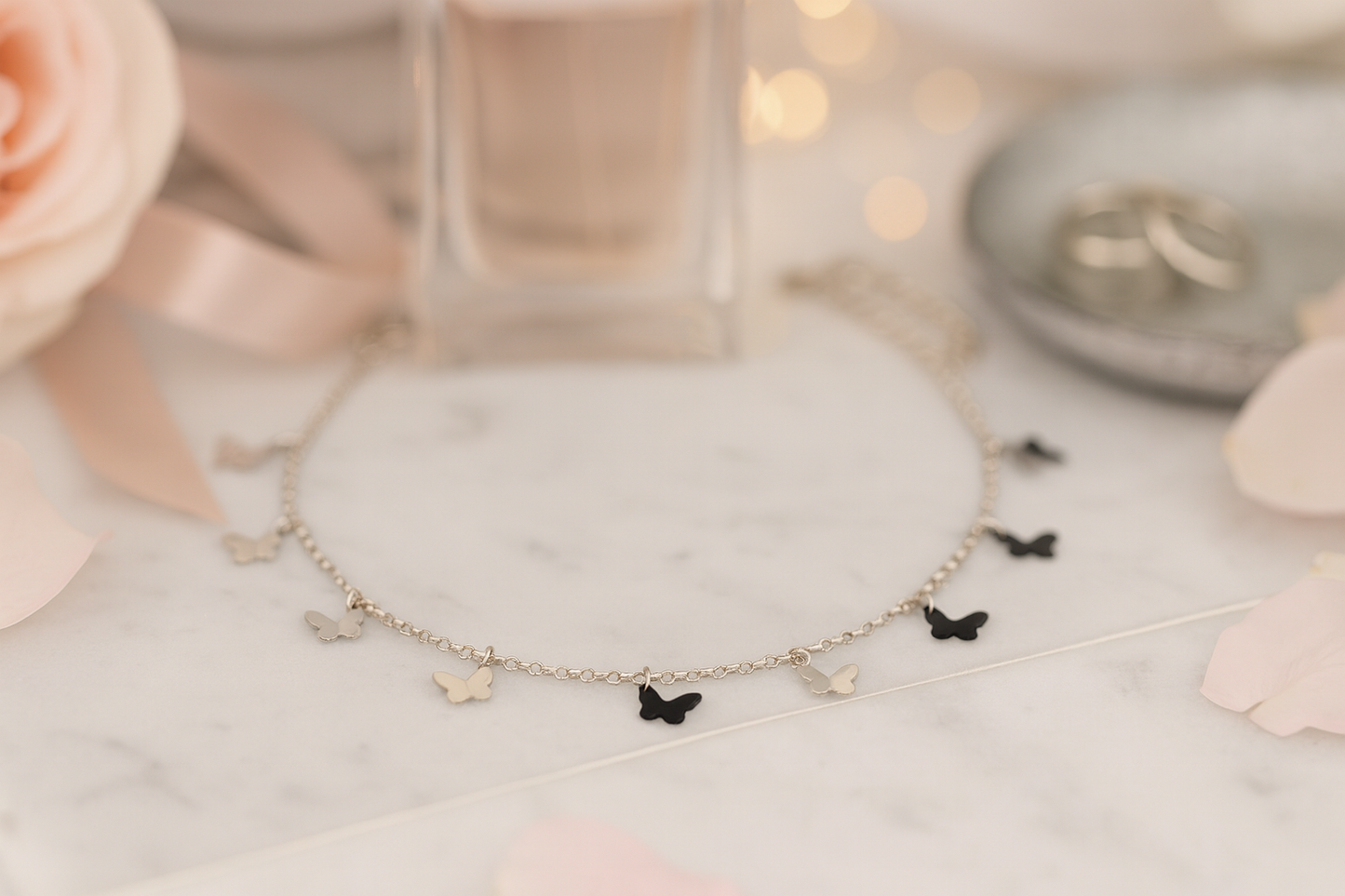 Elegant Silver Butterfly Charm Anklet for Women & Girls | Minimal Daily Wear Adjustable Chain Anklet