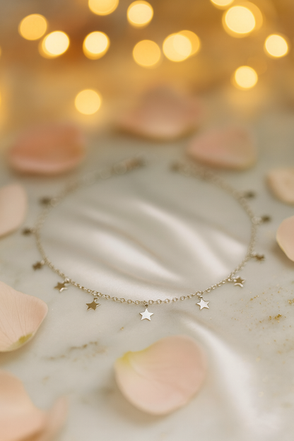 Elegant Silver Star Charm Anklet for Women & Girls | Minimal Daily Wear Adjustable Chain Anklet