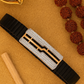 Premium Geometric Men’s Bracelet Black Ceramic Stretch Band with Rose Gold CZ Plate
