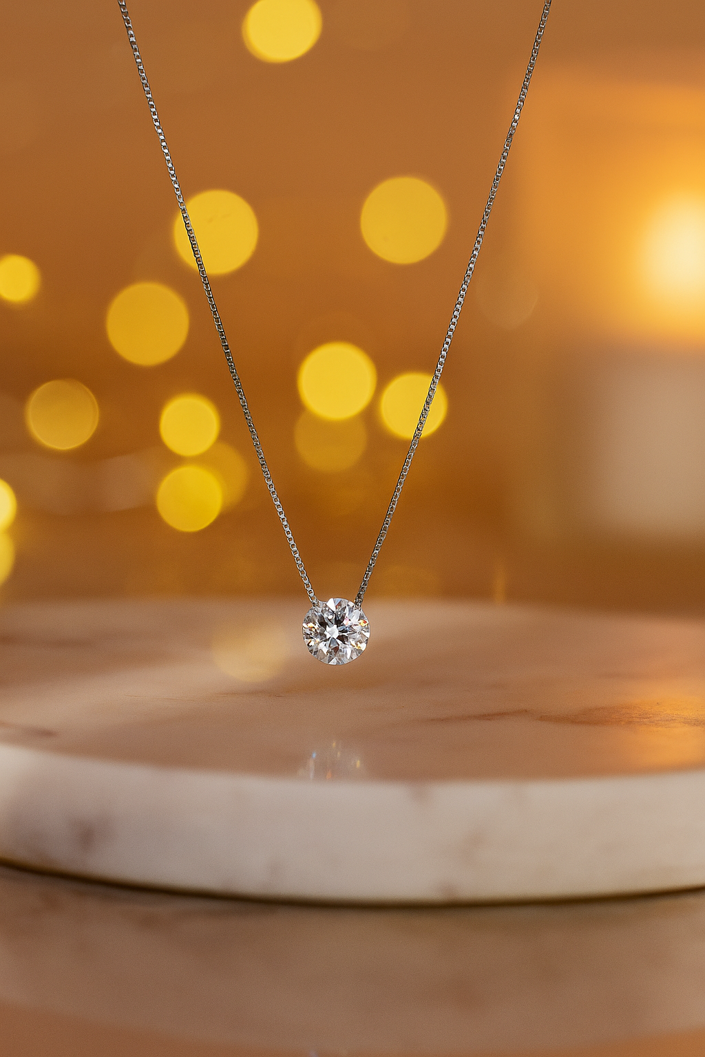 Silver Moonstone Solitaire Necklace for Women – Minimal & Elegant