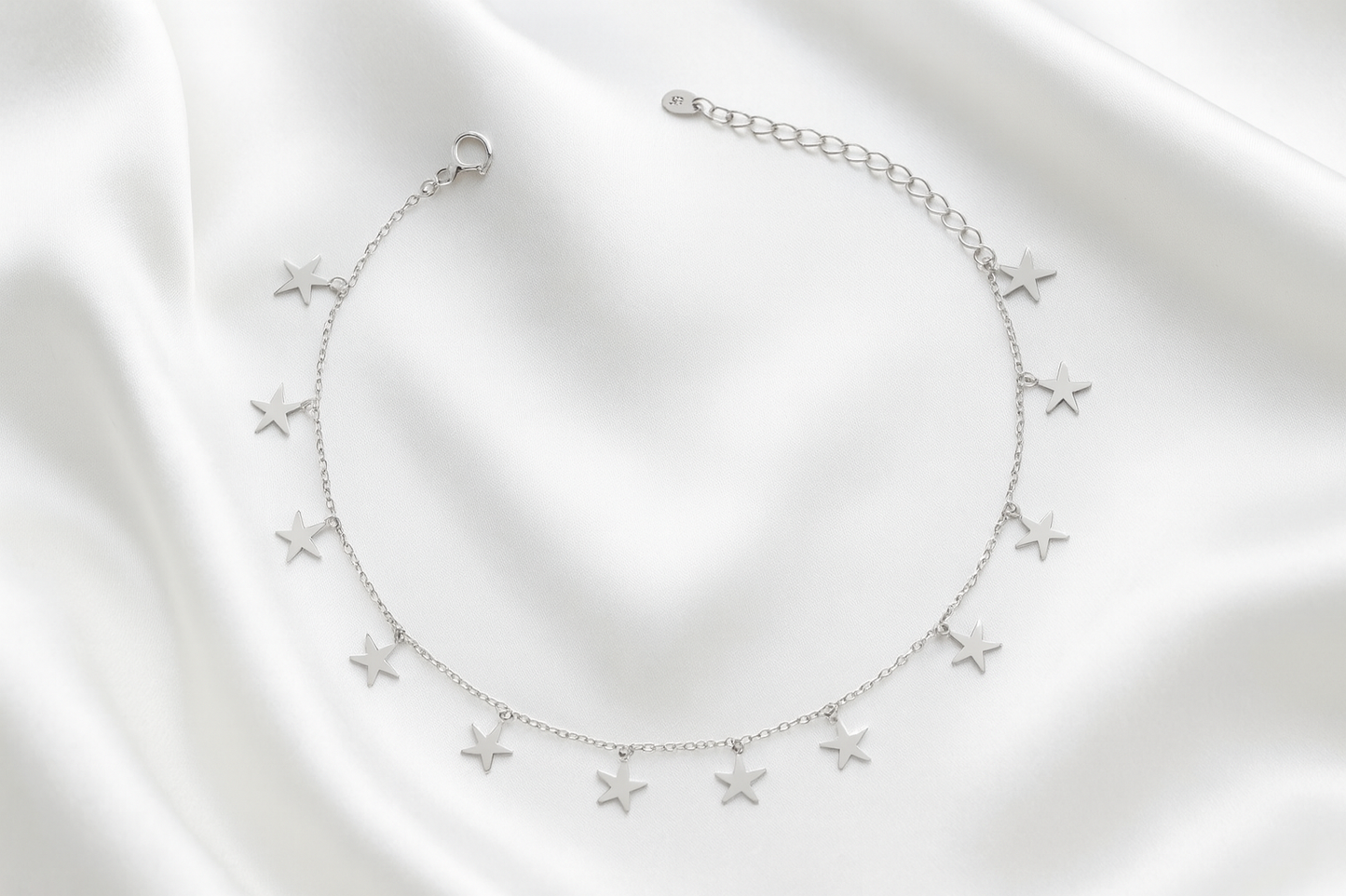 Elegant Silver Star Charm Anklet for Women & Girls | Minimal Daily Wear Adjustable Chain Anklet
