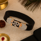 Premium Shubh Men’s Bracelet Black Ceramic Stretch Band with Rose Gold CZ Plate