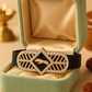 Men’s Bracelet Black Ceramic Stretch Band with Rose Gold CZ Designer Plate