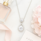 Teardrop Double Zircon Pendant Necklace for Women 925 Silver Finish Elegant Party and Wedding Wear Chain