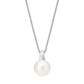 Classic Pearl Pendant Necklace with White Gold Finish