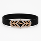 Men’s Bracelet Black Ceramic Stretch Band with Rose Gold CZ Designer Plate